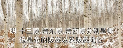 清十三陵,北京明十三陵區明陵有皇后陵和清陵各有不同