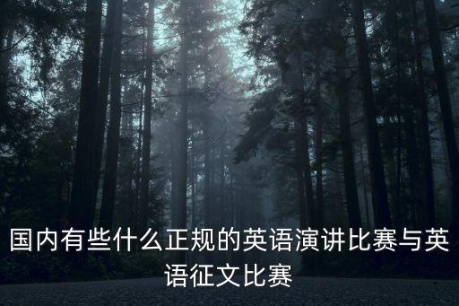 國內有些什么正規的英語演講比賽與英語征文比賽