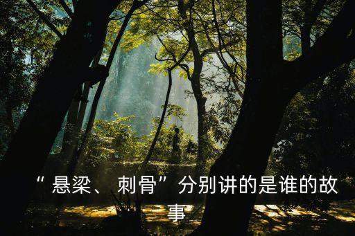 “ 懸梁、 刺骨”分別講的是誰的故事
