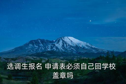 蓋章申請表,選調生報名須蓋章三個章