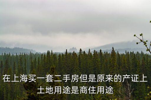 上海市國有土地上房屋，在上海買一套二手房但是原來的產證上土地用途是商住用途
