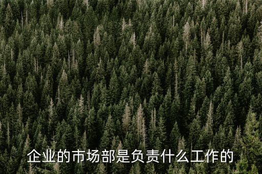 企業的市場部是負責什么工作的
