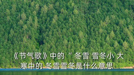 《節氣歌》中的“ 冬雪 雪冬小 大寒中的 冬雪雪冬是什么意思