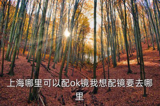 上海哪里可以配ok鏡我想配鏡要去哪里