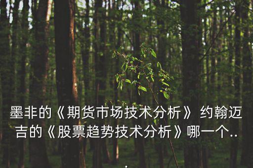 墨非的《期貨市場技術分析》 約翰邁吉的《股票趨勢技術分析》哪一個...
