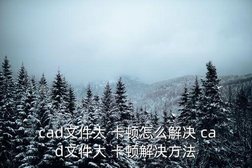  cad文件大 卡頓怎么解決 cad文件大 卡頓解決方法