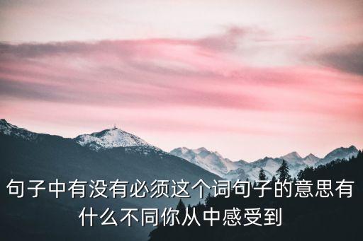 必須的意思，必須的是什么意思