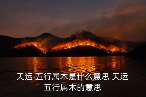  天運 五行屬木是什么意思 天運 五行屬木的意思