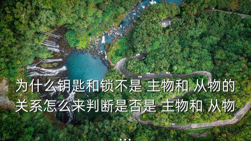 為什么鑰匙和鎖不是 主物和 從物的關系怎么來判斷是否是 主物和 從物...