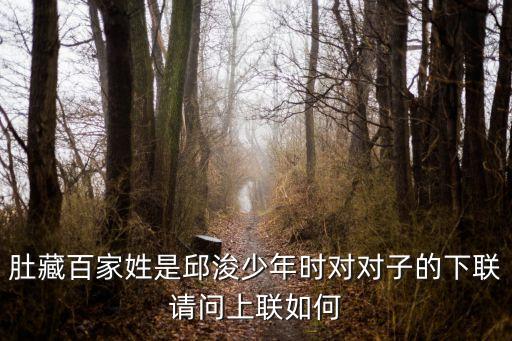 肚藏百家姓是邱浚少年時對對子的下聯請問上聯如何