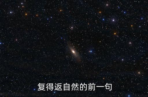  復得返自然的前一句