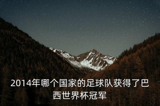 14年世界杯冠軍，14年世界杯冠軍是誰
