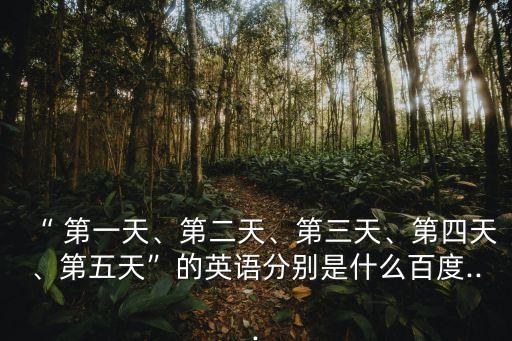 “ 第一天、第二天、第三天、第四天、第五天”的英語分別是什么百度...