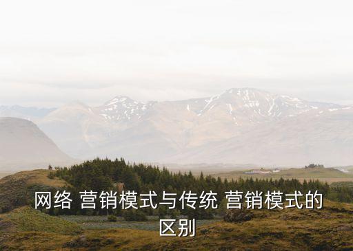  網絡 營銷模式與傳統 營銷模式的區別