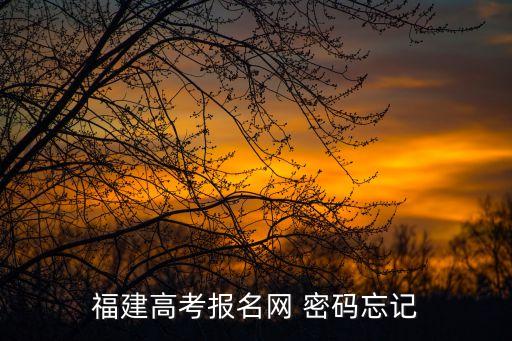 福建高考報(bào)名網(wǎng) 密碼忘記