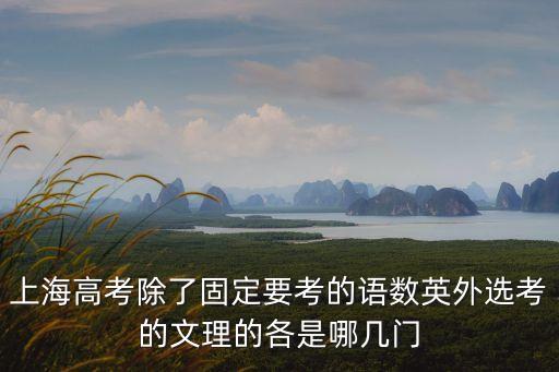 上海高考除了固定要考的語數英外選考的文理的各是哪幾門
