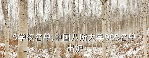 985學校名單,中國八所大學985名單出爐