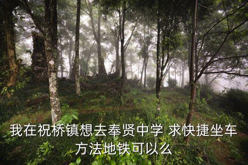 我在祝橋鎮想去奉賢中學 求快捷坐車方法地鐵可以么