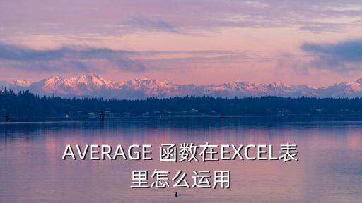 AVERAGE 函數(shù)在EXCEL表里怎么運(yùn)用