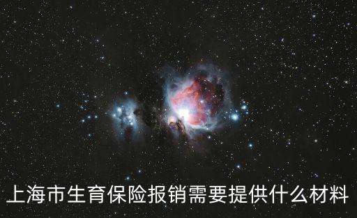 上海市生育保險報銷需要提供什么材料