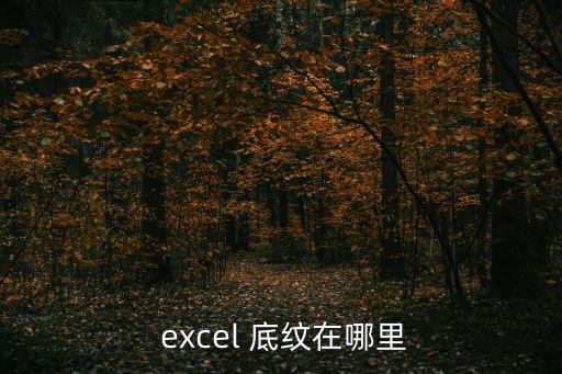  excel 底紋在哪里