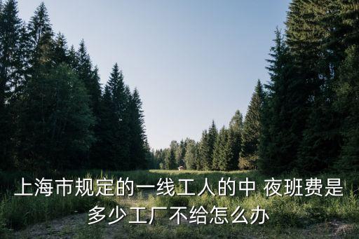 上海市中夜班費(fèi)規(guī)定，上海市規(guī)定的一線工人的中 夜班費(fèi)是多少工廠不給怎么辦