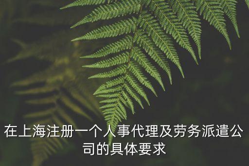 上海市勞務資質標準，上海注冊勞務派遣公司需要什么資質