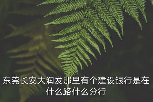 東莞長(zhǎng)安建設(shè)銀行的開戶行，東莞長(zhǎng)安大潤(rùn)發(fā)那里有個(gè)建設(shè)銀行是在什么路什么分行