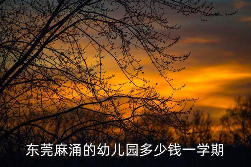東莞麻涌的幼兒園多少錢一學期