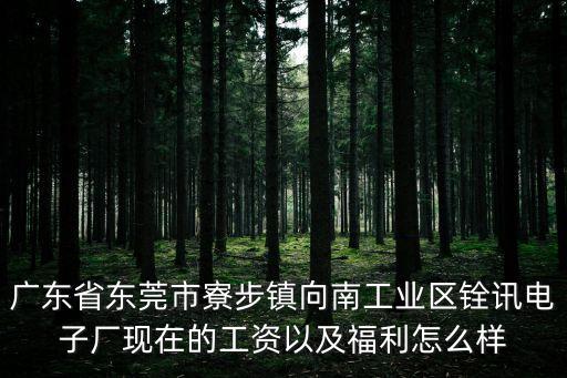廣東省東莞市寮步鎮向南工業區銓訊電子廠現在的工資以及福利怎么樣