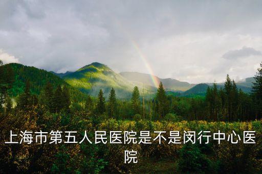 上海市第五人民醫院是不是閔行中心醫院