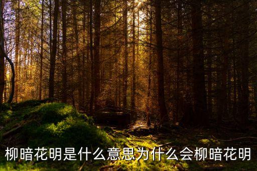 柳暗花明是什么意思為什么會(huì)柳暗花明