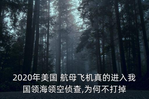 2020年美國 航母飛機真的進入我國領海領空偵查,為何不打掉