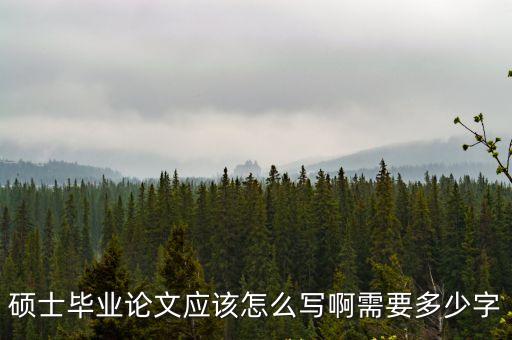 碩士畢業(yè)論文應(yīng)該怎么寫啊需要多少字