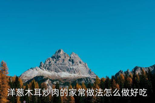 洋蔥木耳炒肉的家常做法怎么做好吃