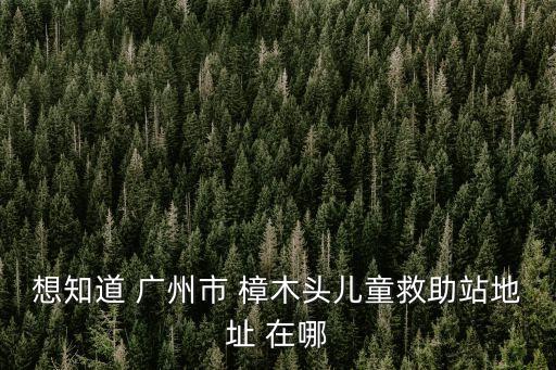 東莞樟木頭救助站招標(biāo)，想知道 廣州市 樟木頭兒童救助站地址 在哪