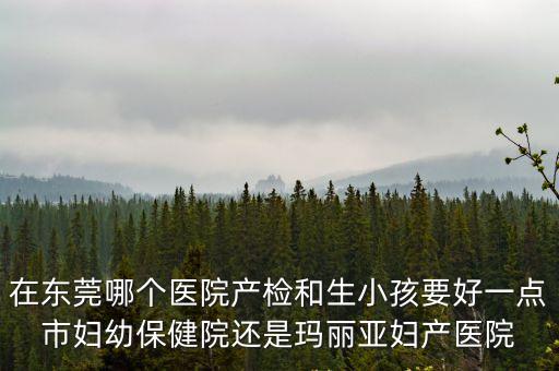 在東莞哪個醫院產檢和生小孩要好一點市婦幼保健院還是瑪麗亞婦產醫院