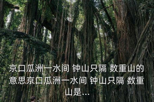 京口瓜洲一水間 鐘山只隔 數(shù)重山的意思京口瓜洲一水間 鐘山只隔 數(shù)重山是...