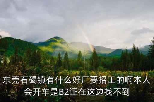 東莞石碣鎮有什么好廠要招工的啊本人會開車是B2證在這邊找不到
