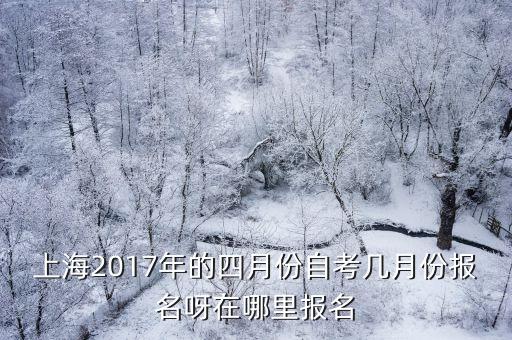 上海2017年的四月份自考幾月份報名呀在哪里報名