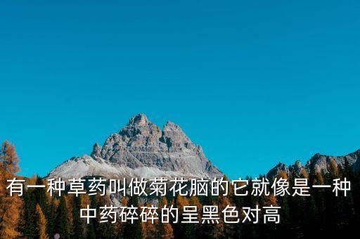有一種草藥叫做菊花腦的它就像是一種中藥碎碎的呈黑色對高