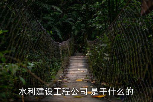 水利建設(shè)工程公司 是干什么的