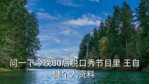問一下今晚80后脫口秀節目里 王自健個人資料