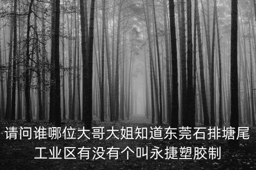 請問誰哪位大哥大姐知道東莞石排塘尾工業區有沒有個叫永捷塑膠制