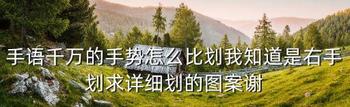 手語千萬的手勢怎么比劃我知道是右手劃求詳細劃的圖案謝