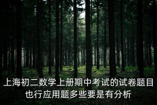 上海初二數(shù)學(xué)上冊期中考試的試卷題目也行應(yīng)用題多些要是有分析