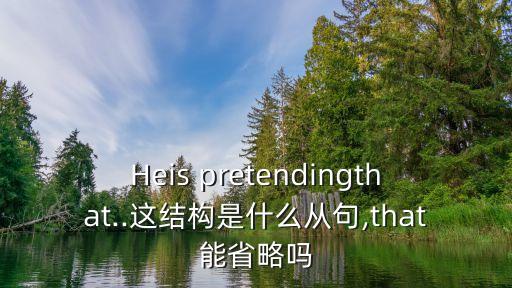 Heis pretendingthat..這結構是什么從句,that能省略嗎