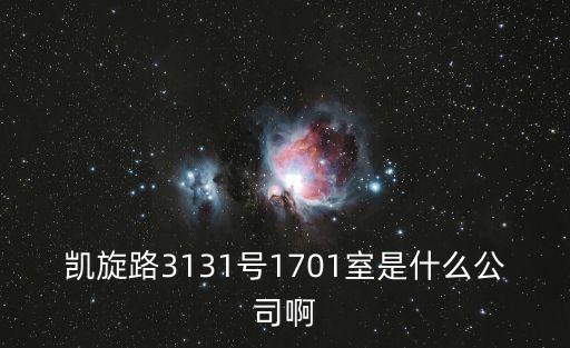 凱旋路3131號(hào)1701室是什么公司啊