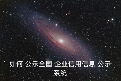 如何 公示全國 企業信用信息 公示系統