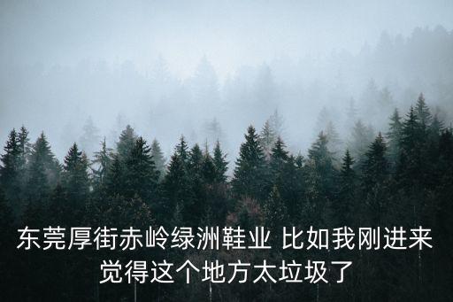 東莞厚街赤嶺綠洲鞋業 比如我剛進來覺得這個地方太垃圾了